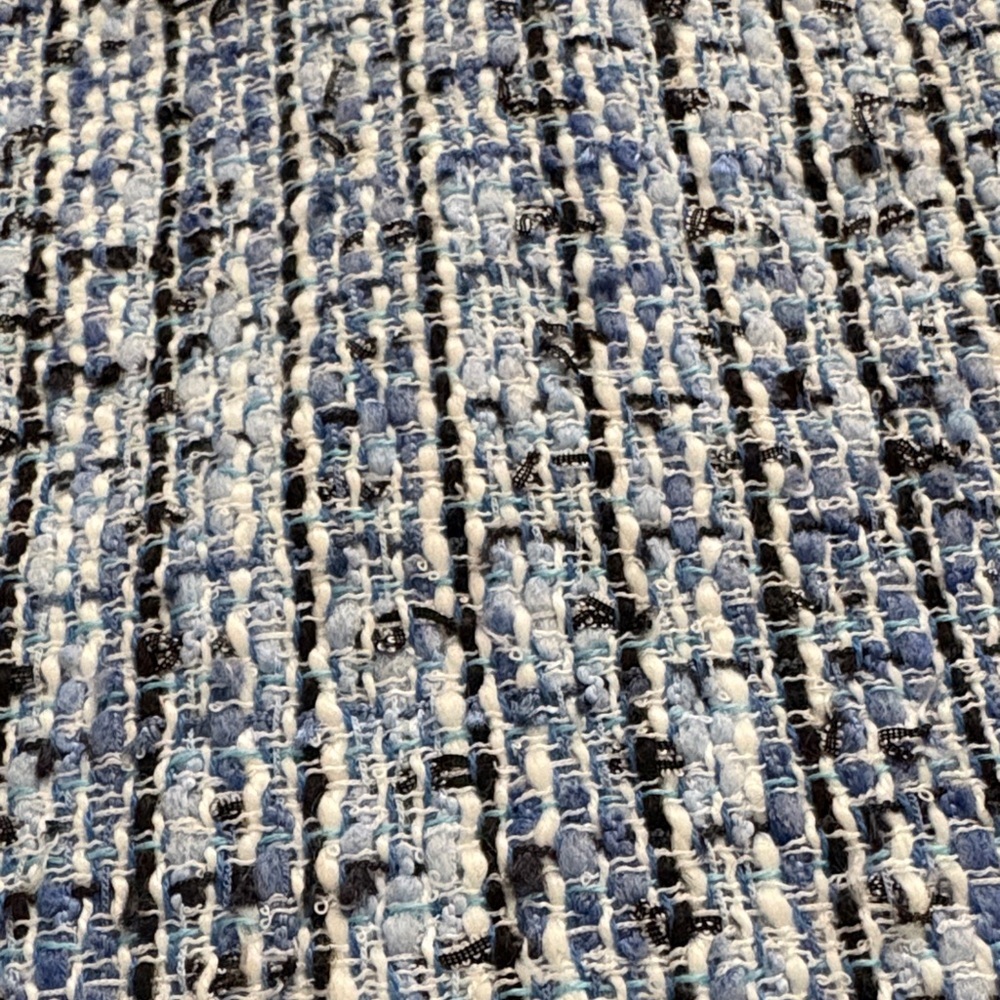 NWOT! Karl Lagerfeld Light Blue Tweed Midi Dress, Size 0 - Picture 10 of 11